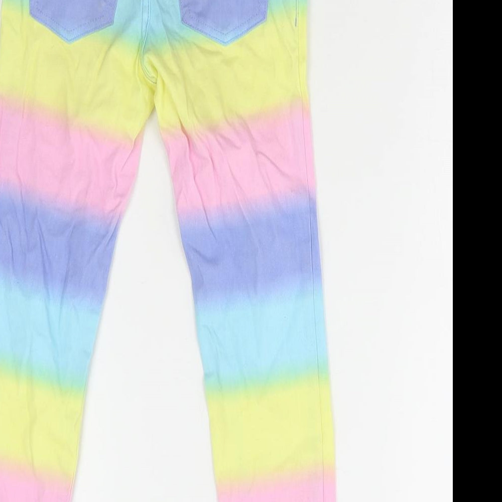 Place Girls Multicoloured Cotton Skinny Jeans Size 6 Years Regular Zip