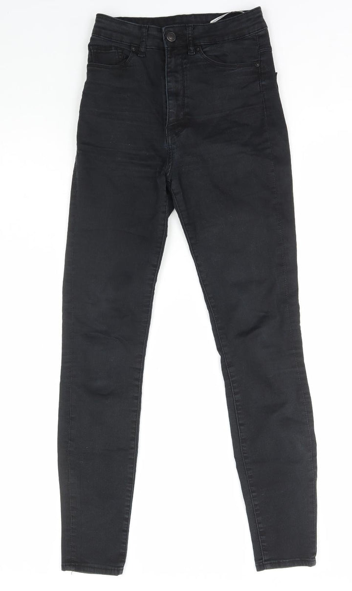 Zara Womens Black Cotton Skinny Jeans Size 6 L29 in Regular Zip