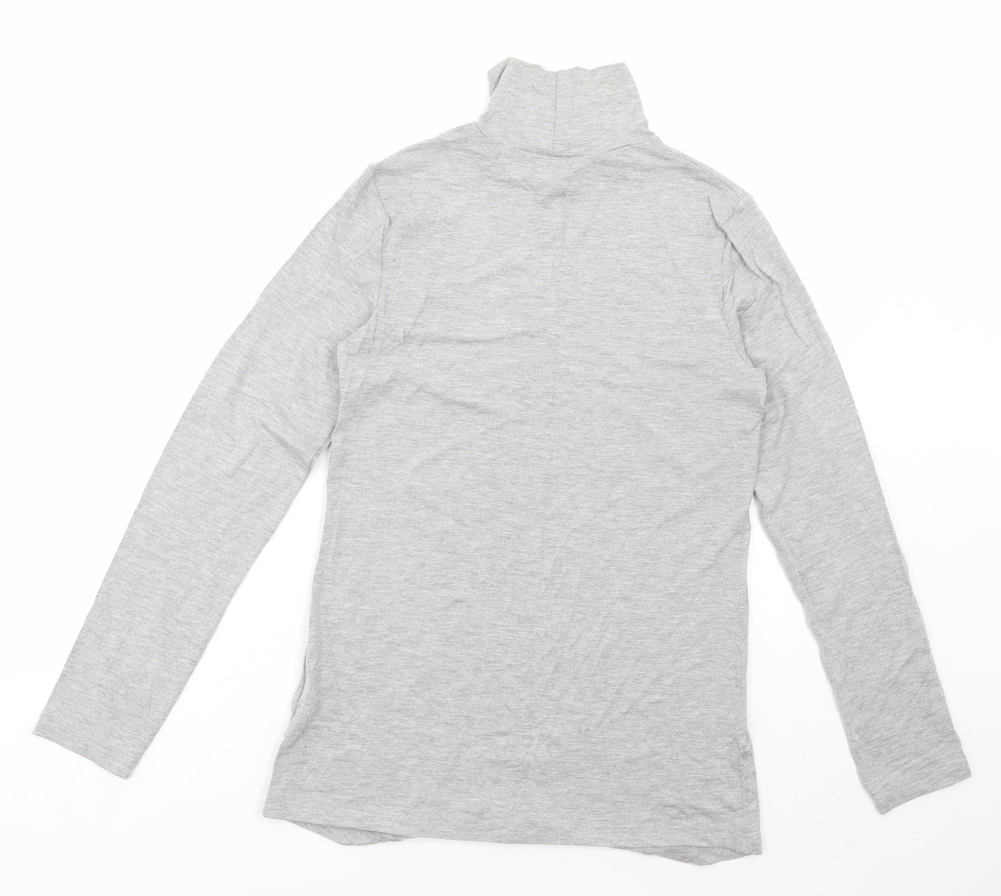 ASOS Womens Grey Viscose Basic T-Shirt Size 8 High Neck