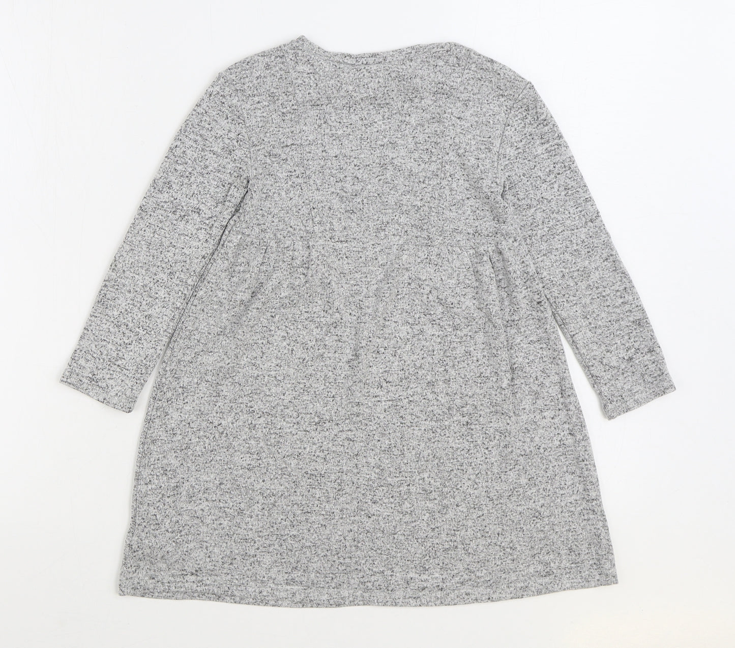 Gap Girls Grey Viscose Jumper Dress Size 5 Years Boat Neck Pullover