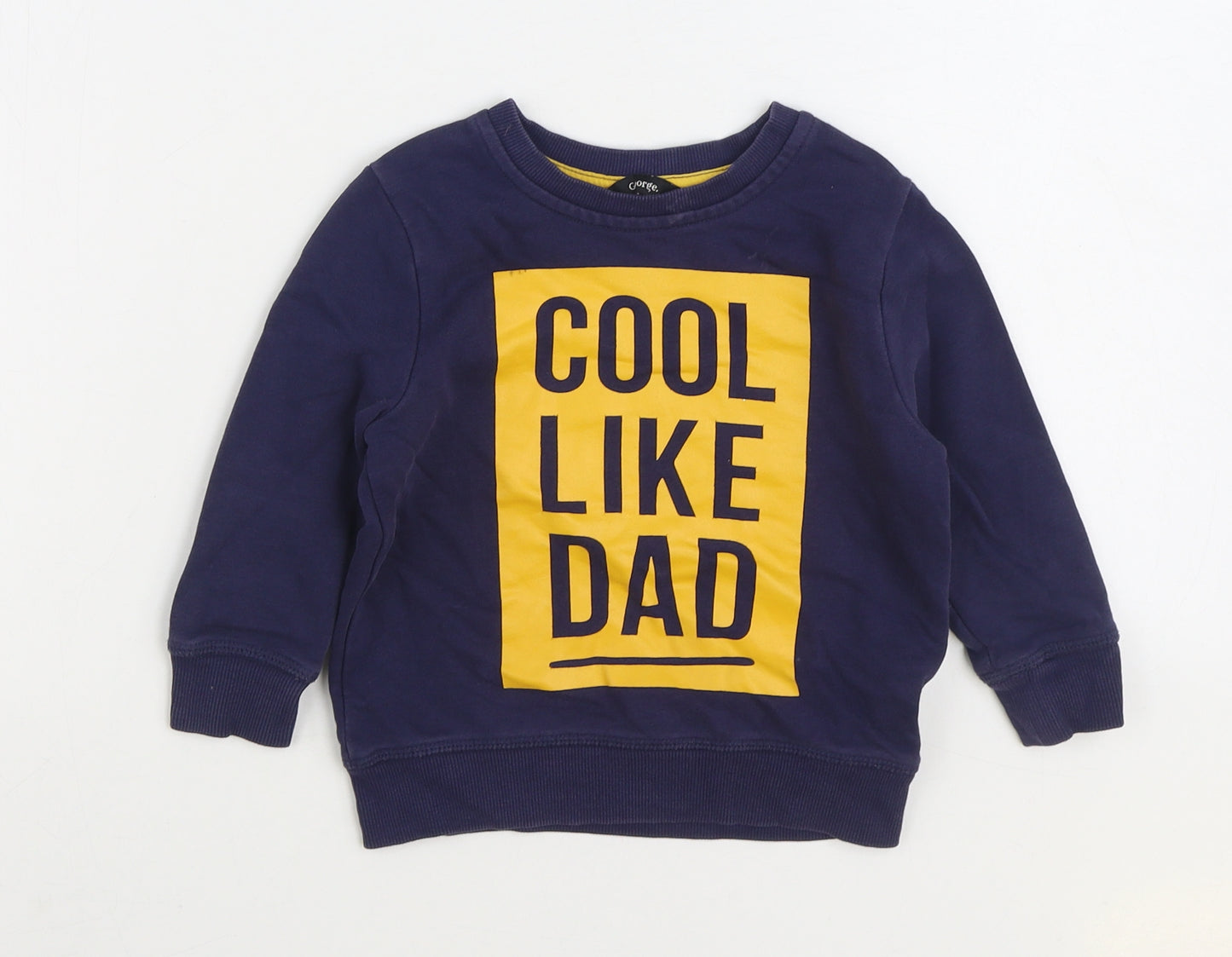 George Boys Blue Cotton Pullover Jumper Size 18-24 Months Pullover - Cool like Dad