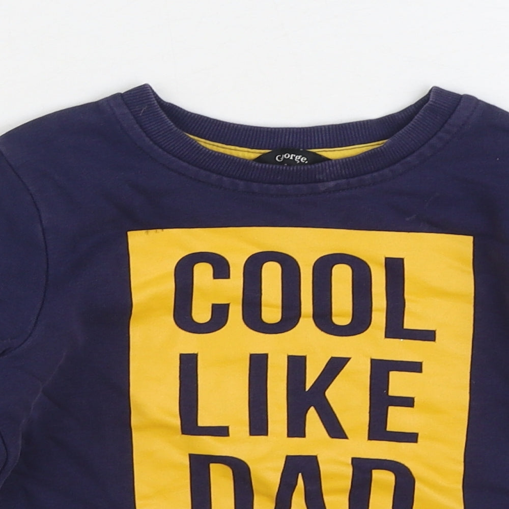 George Boys Blue Cotton Pullover Jumper Size 18-24 Months Pullover - Cool like Dad