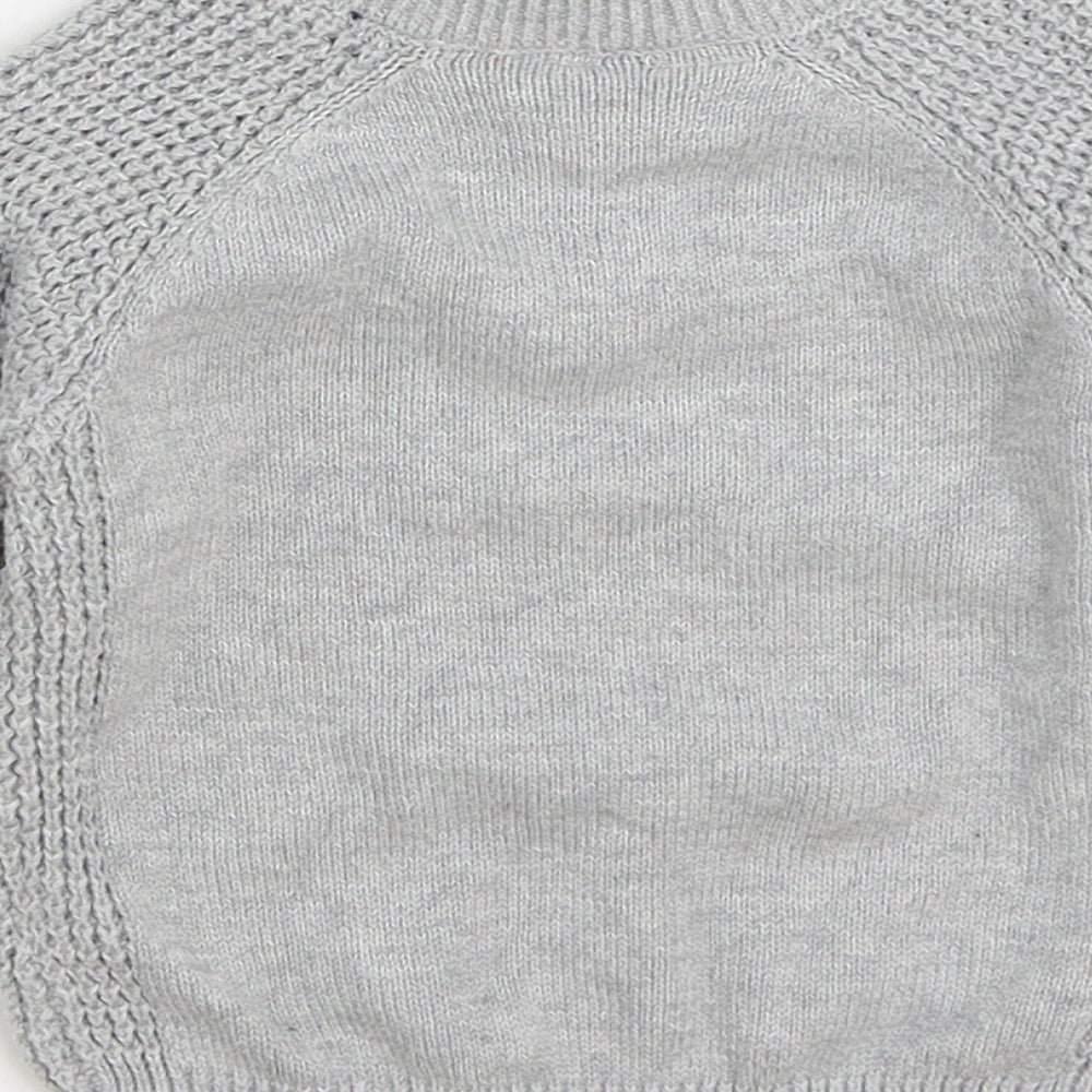 Primark Boys Grey Cotton Pullover Jumper Size 12-18 Months Zip