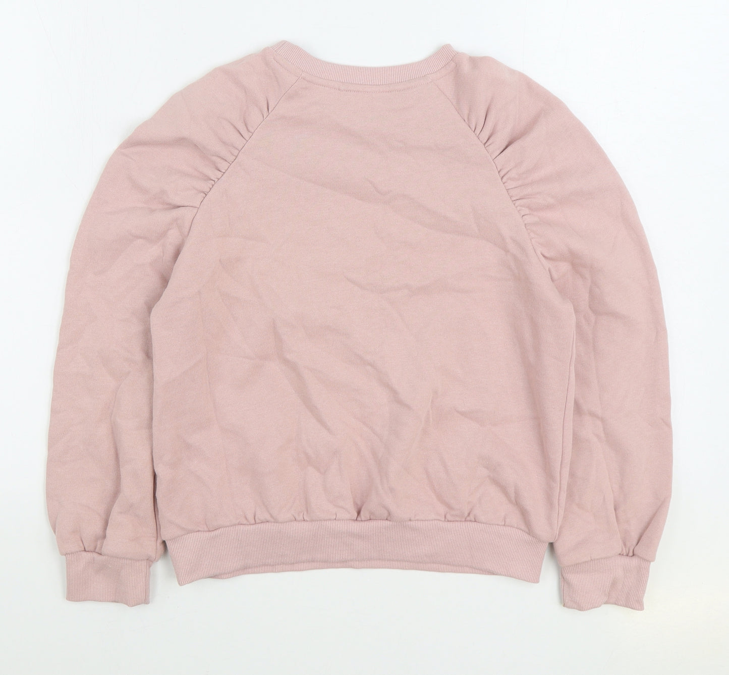 NEXT Girls Pink Cotton Pullover Sweatshirt Size 12 Years Pullover - Heart