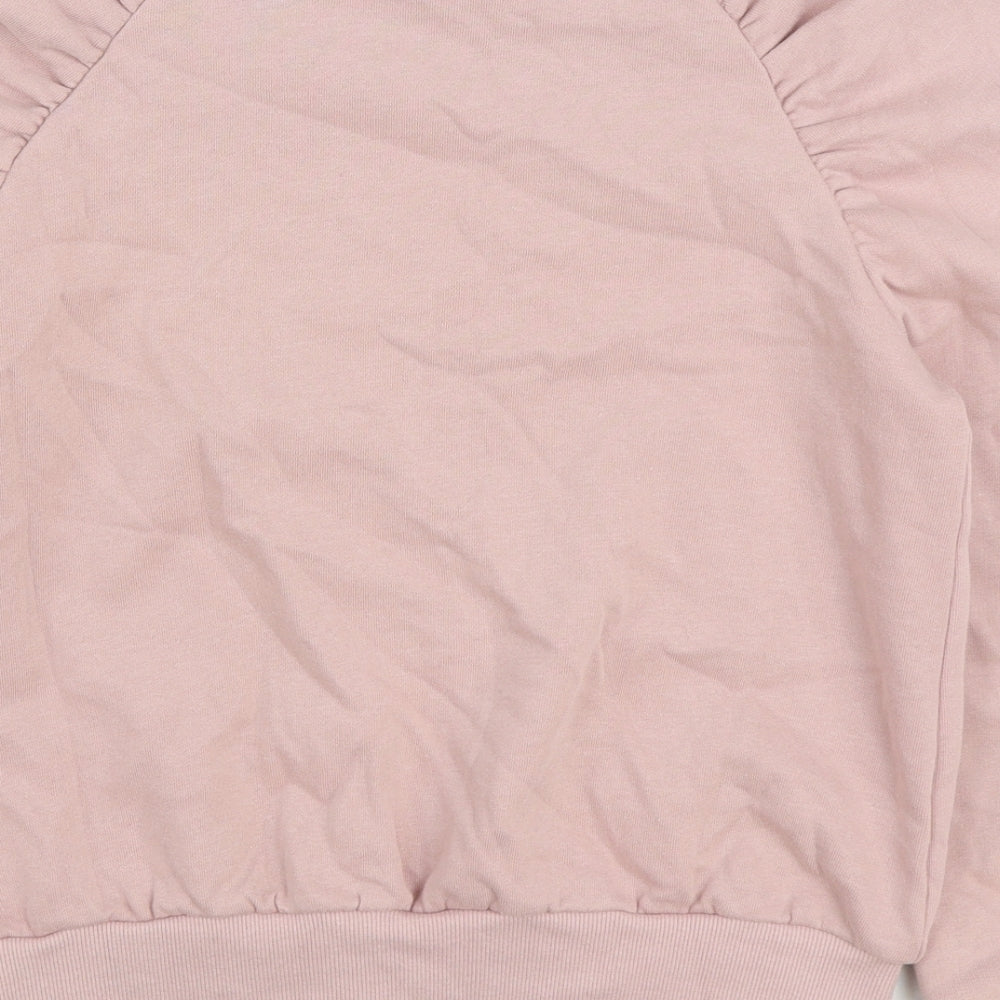NEXT Girls Pink Cotton Pullover Sweatshirt Size 12 Years Pullover - Heart