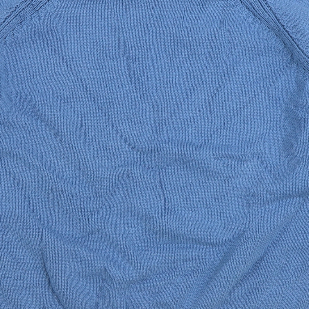 Isle Womens Blue Round Neck 100% Cotton Pullover Jumper Size L
