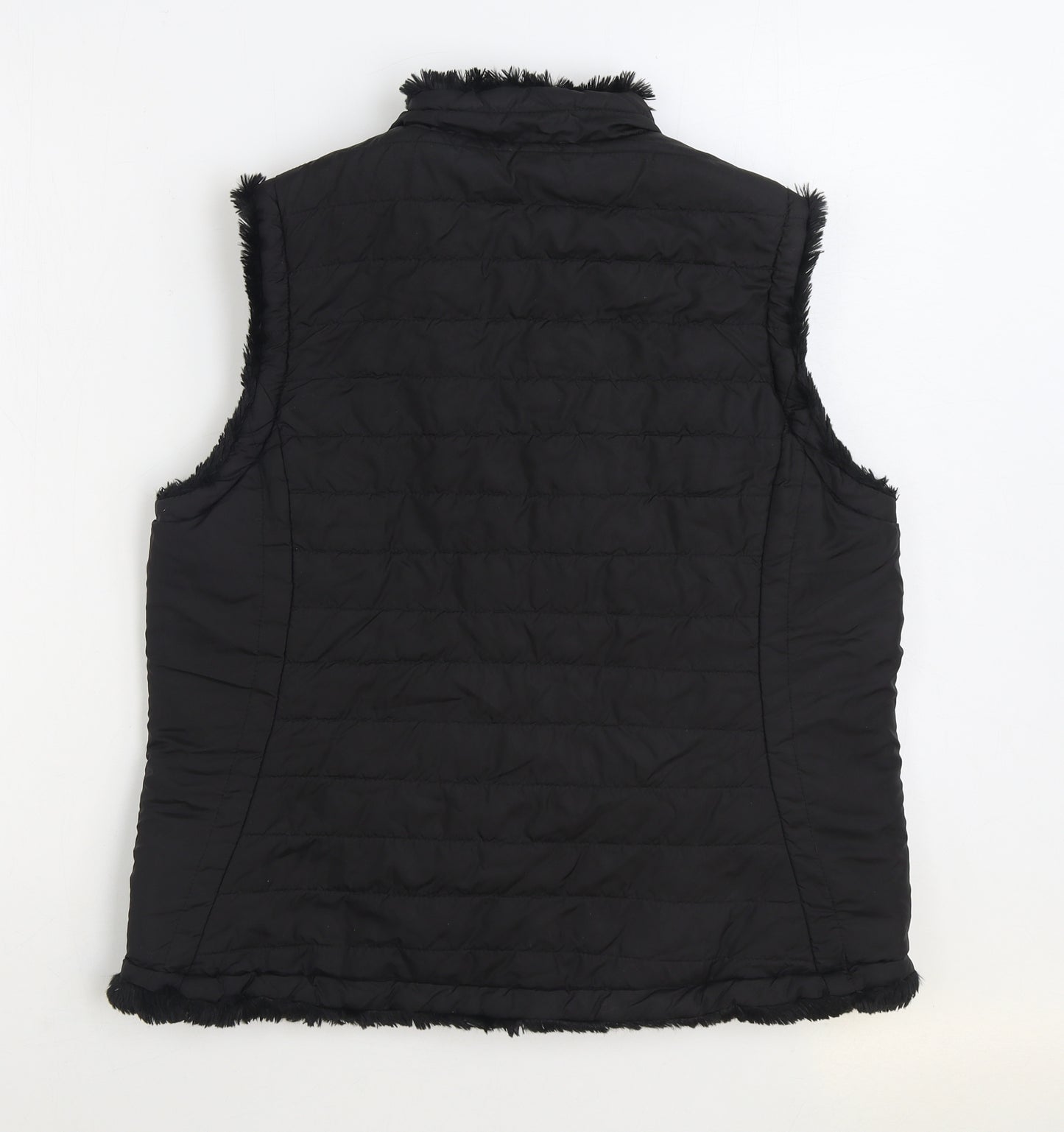 Original Womens Black Gilet Coat Size L Zip - Reversable