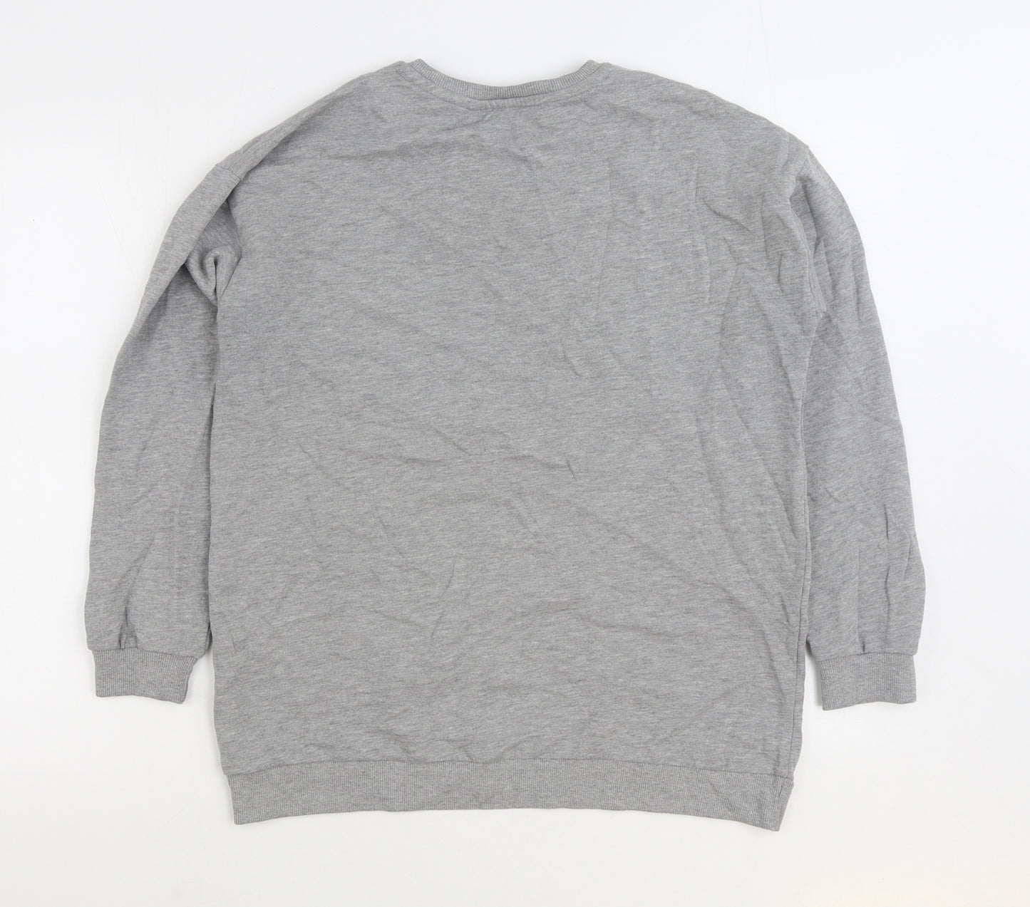 TU Womens Grey Cotton Pullover Sweatshirt Size 14 Pullover - Leopard Print NYC