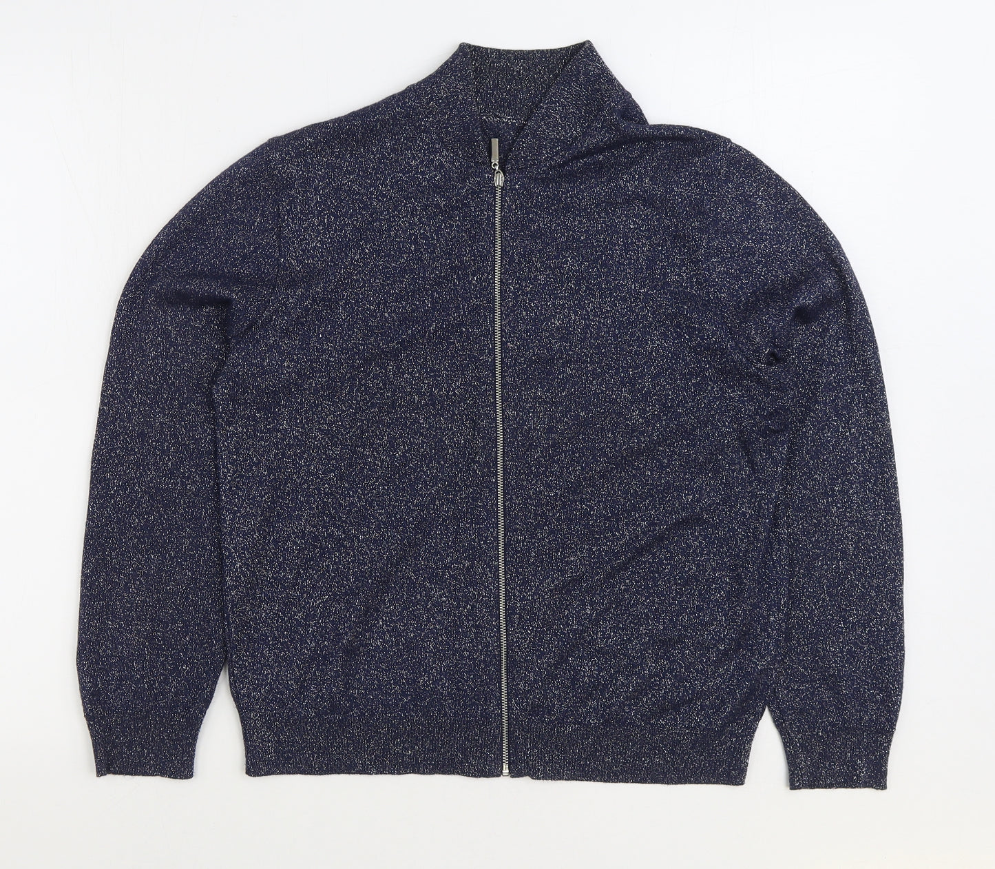 Atmosphere Womens Blue V-Neck Viscose Cardigan Jumper Size 14 - Sparkly