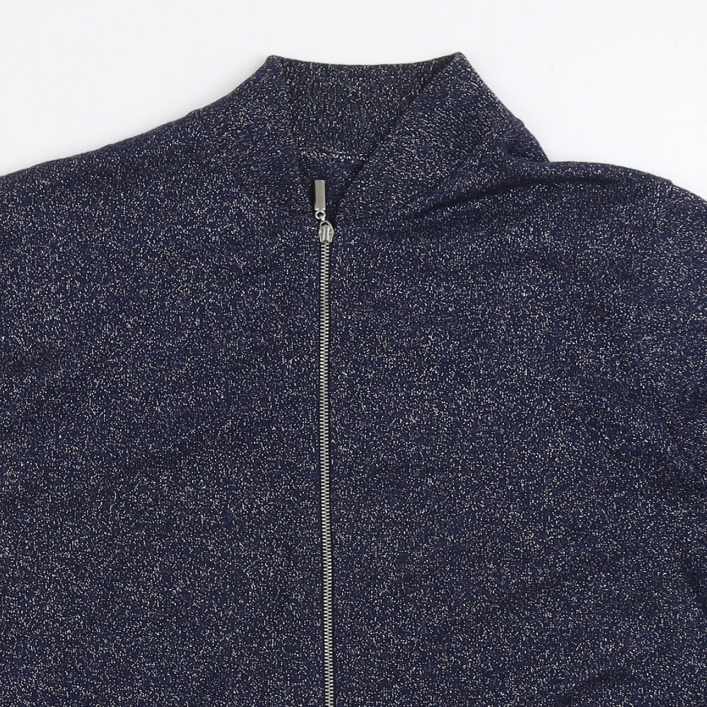 Atmosphere Womens Blue V-Neck Viscose Cardigan Jumper Size 14 - Sparkly