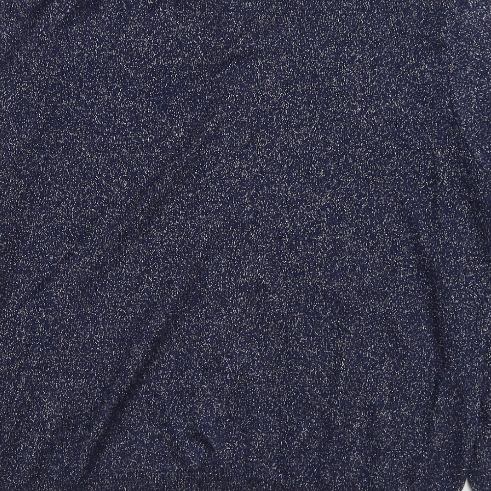 Atmosphere Womens Blue V-Neck Viscose Cardigan Jumper Size 14 - Sparkly