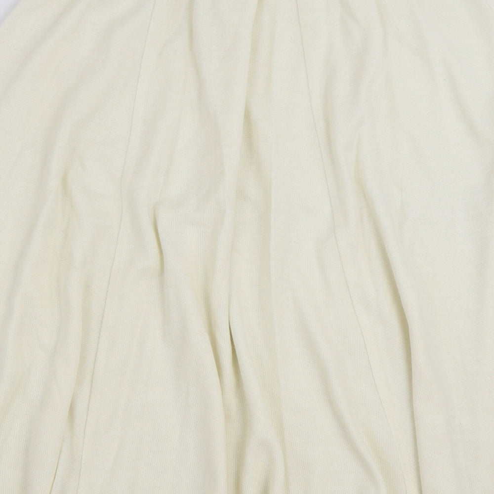 BHS Womens White Acrylic A-Line Skirt Size 10