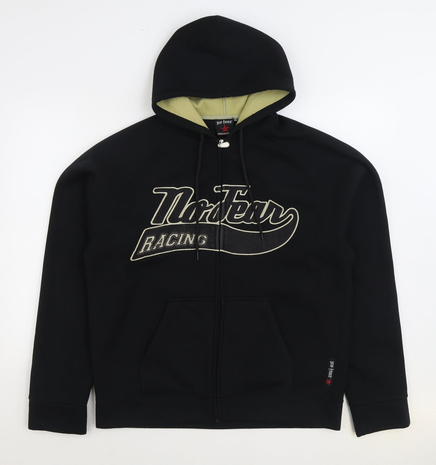 No Fear Mens Black Polyester Full Zip Hoodie Size XL