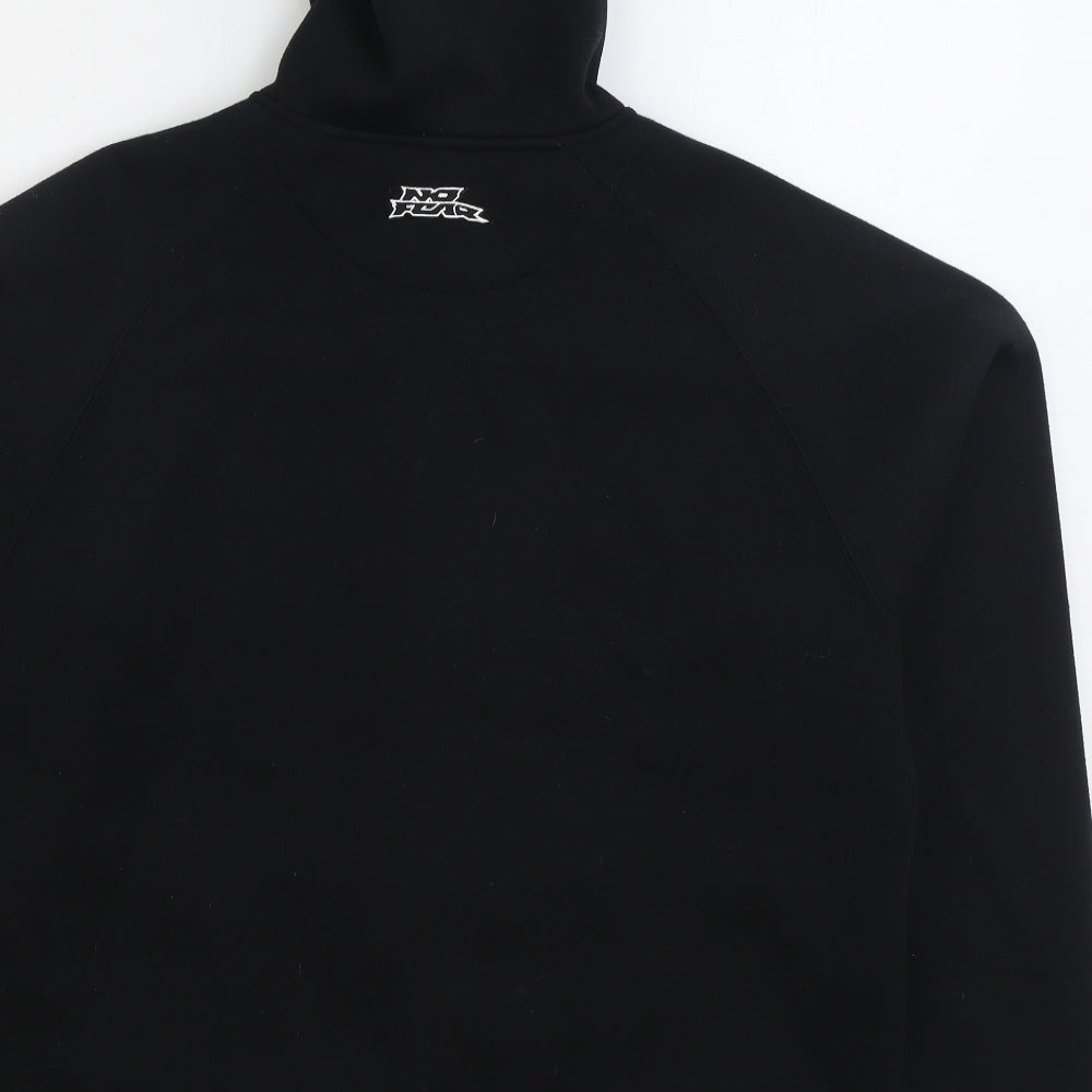 No Fear Mens Black Polyester Full Zip Hoodie Size XL