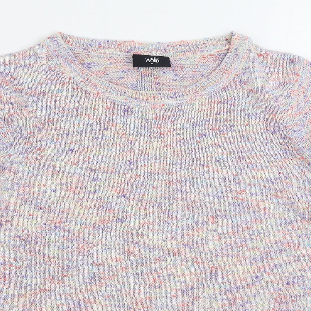 Wallis Womens Multicoloured Round Neck Cotton Pullover Jumper Size M