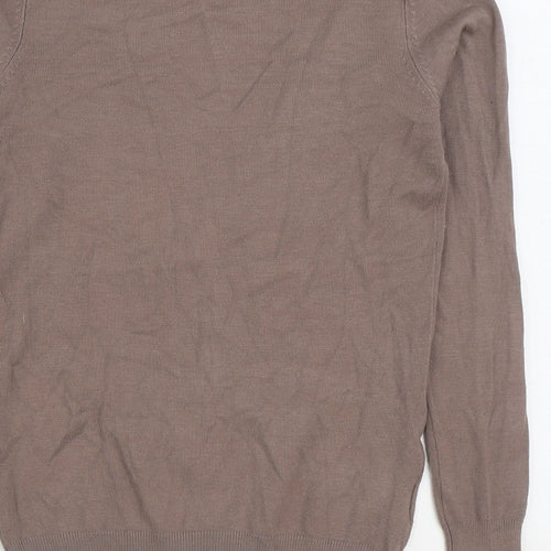 Papaya Womens Brown V-Neck Viscose Cardigan Jumper Size 8