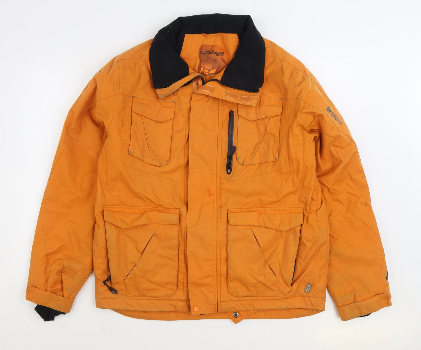 Ultimate Boarding Zone Mens Orange Jacket Size M Zip - Ski Jacket