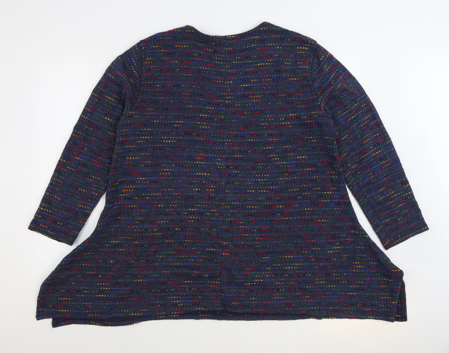 Made in Italy Womens Multicoloured Round Neck Viscose Pullover Jumper One Size