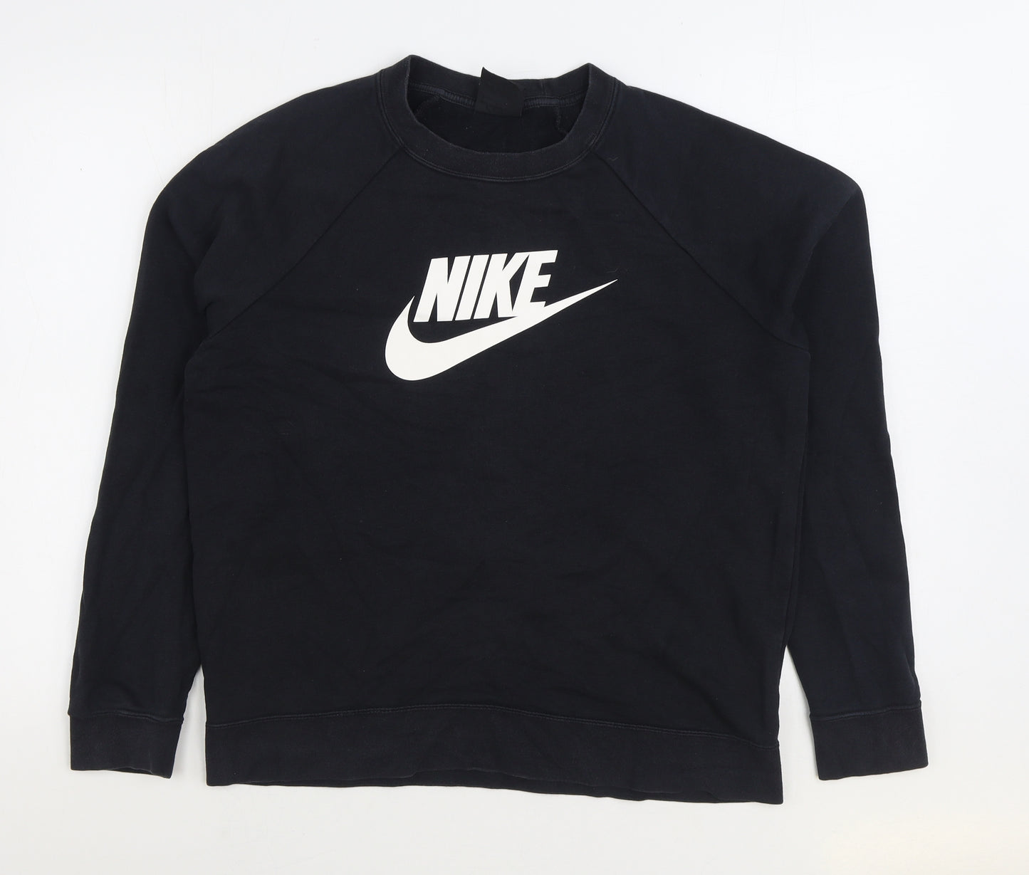 Nike Mens Black Cotton Pullover Sweatshirt Size L