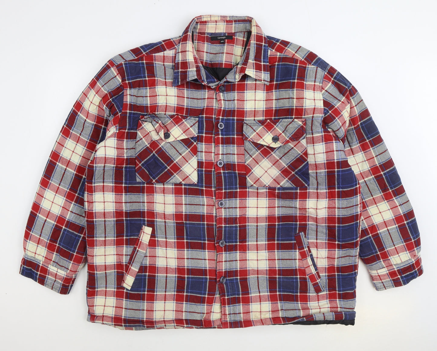 George Womens Multicoloured Plaid Jacket Size 3XL Button - Shacket