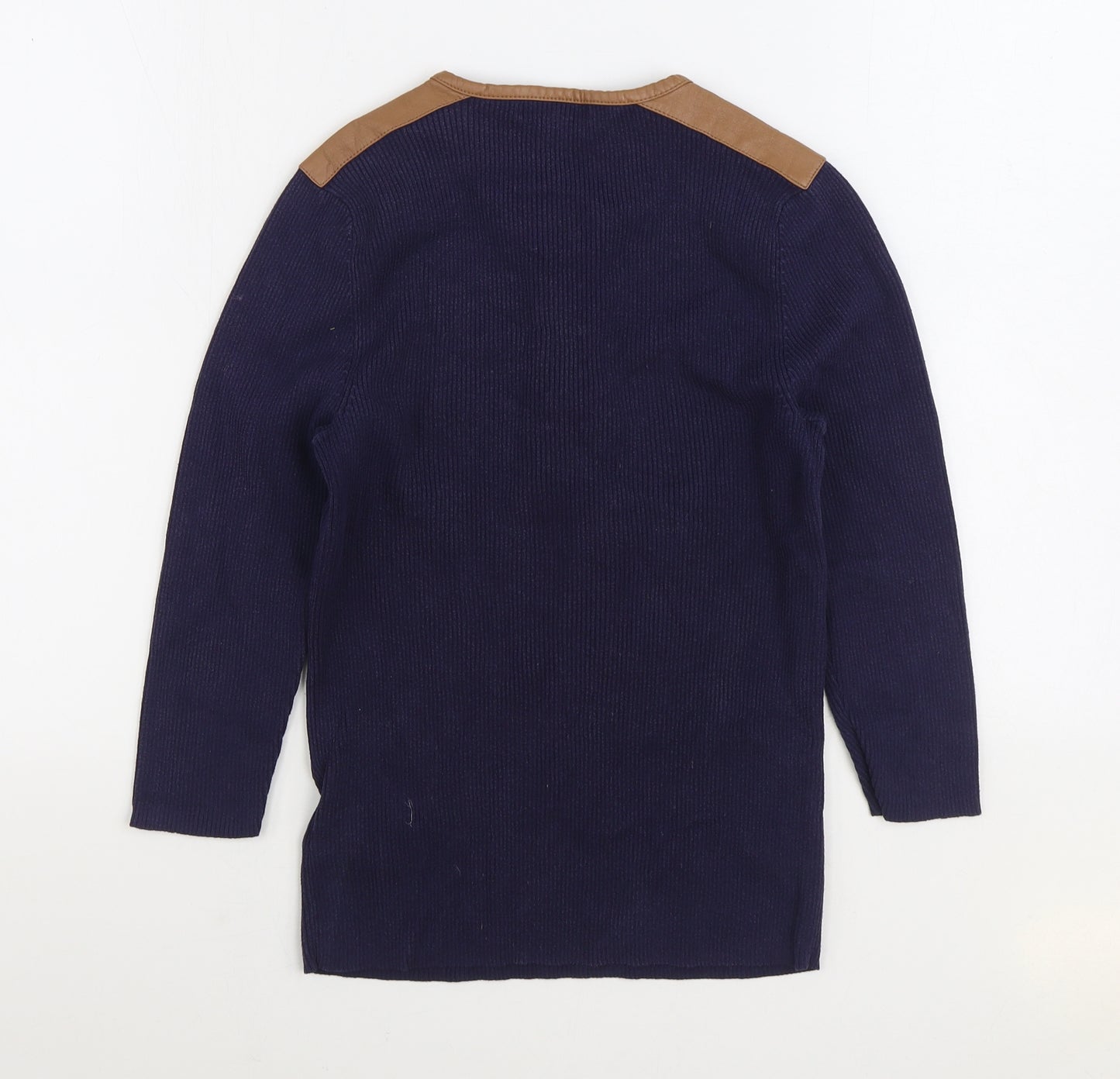 Lauren by Ralph Lauren Womens Blue Round Neck Cotton Pullover Jumper Size L