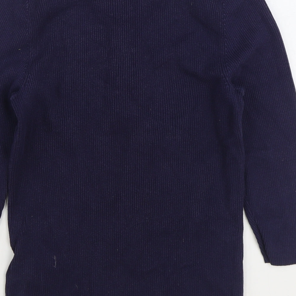 Lauren by Ralph Lauren Womens Blue Round Neck Cotton Pullover Jumper Size L