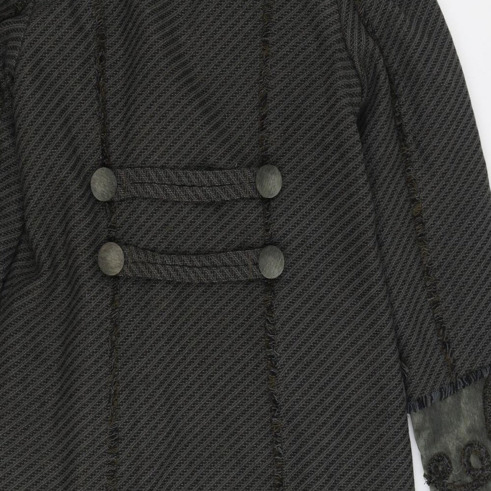 Per Una Womens Grey Overcoat Coat Size 14 Button