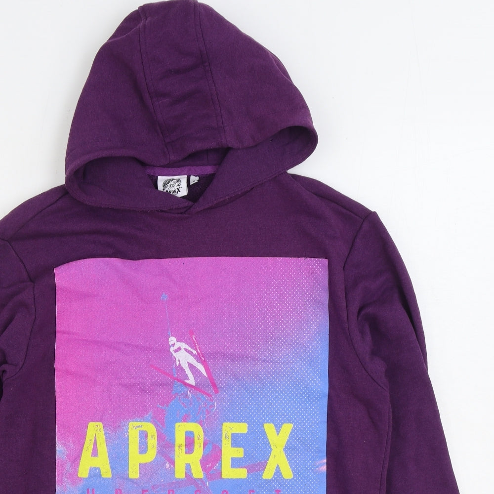 Aprex Supersoft Mens Purple Cotton Pullover Hoodie Size S