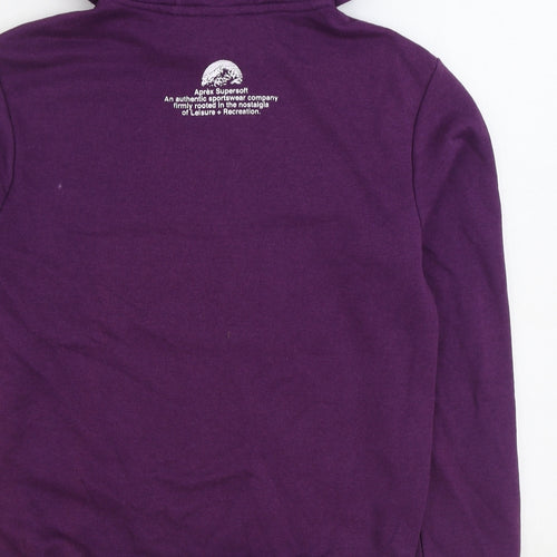 Aprex Supersoft Mens Purple Cotton Pullover Hoodie Size S