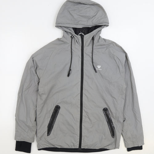 Born Rich Mens Grey Rain Coat Jacket Size M Zip