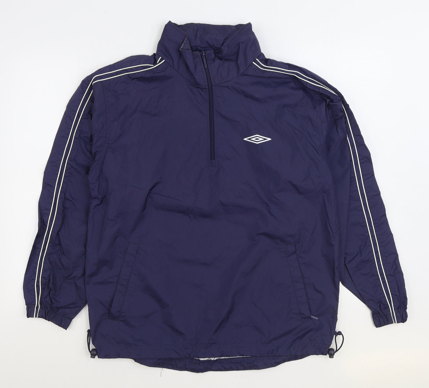 Umbro Mens Blue Rain Coat Coat Size S Zip