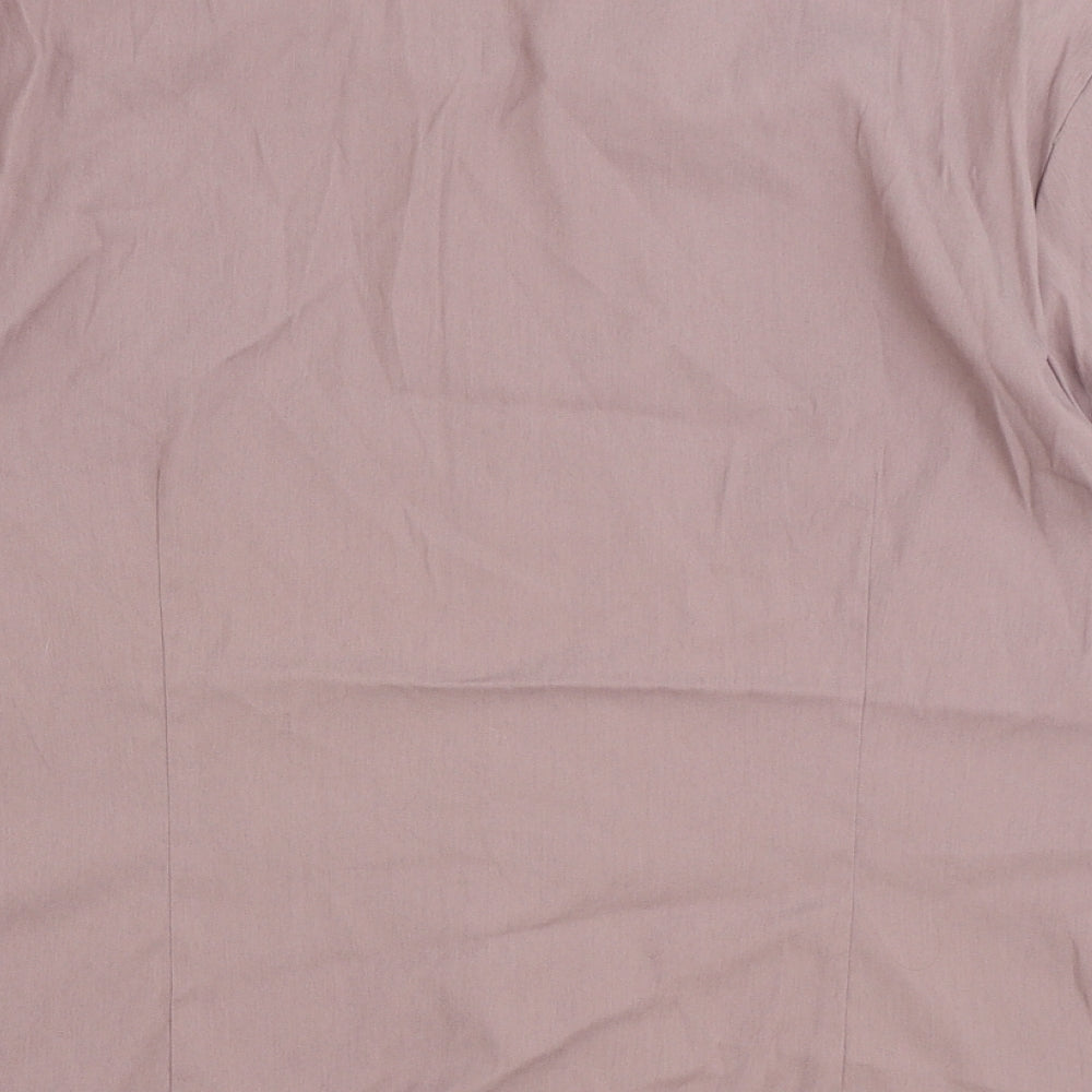 Sussan Womens Purple 100% Cotton Basic Button-Up Size 16 Collared