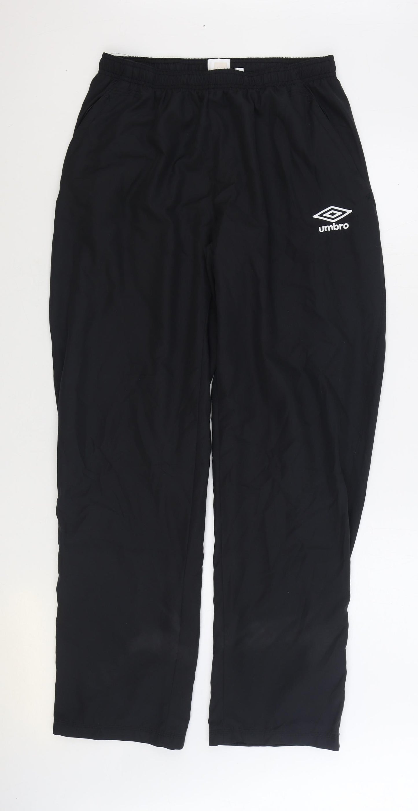 Umbro Mens Black Polyester Jogger Trousers Size XL L34 in Regular Drawstring