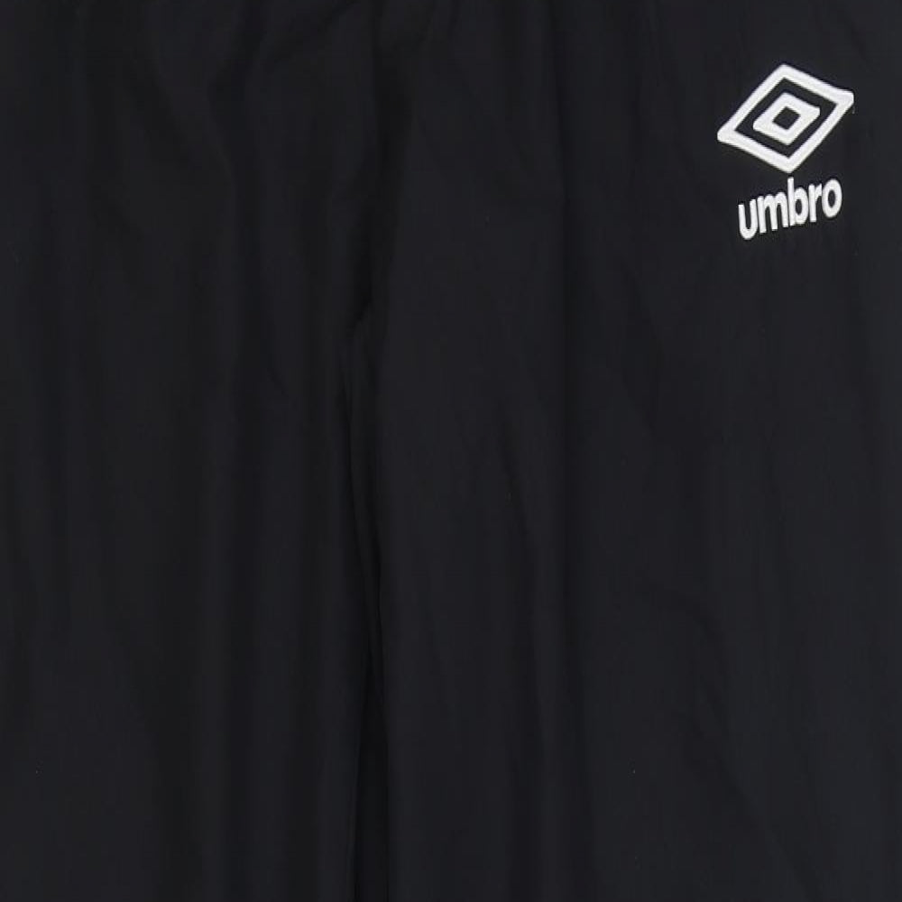 Umbro Mens Black Polyester Jogger Trousers Size XL L34 in Regular Drawstring