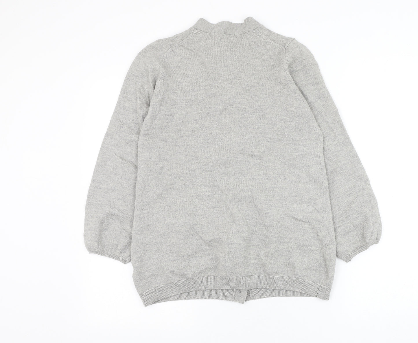 Jigsaw Womens Grey Round Neck Wool Cardigan Jumper Size L