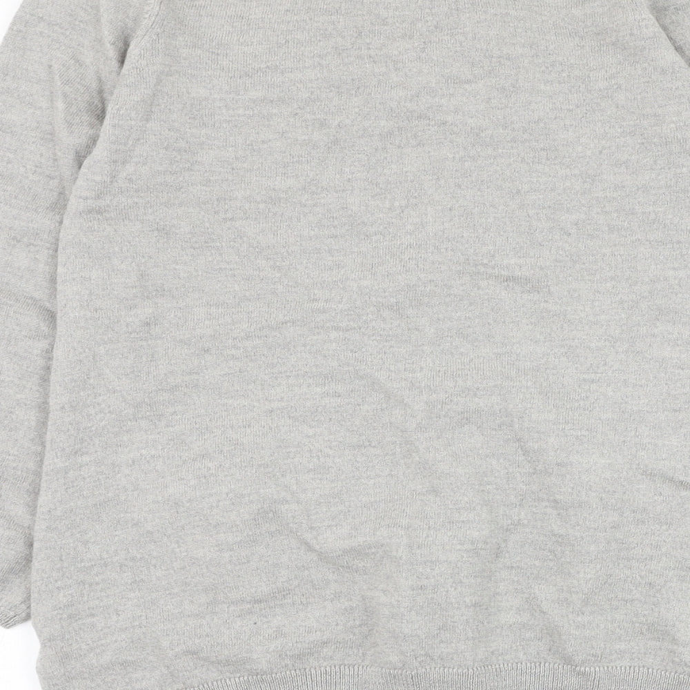Jigsaw Womens Grey Round Neck Wool Cardigan Jumper Size L