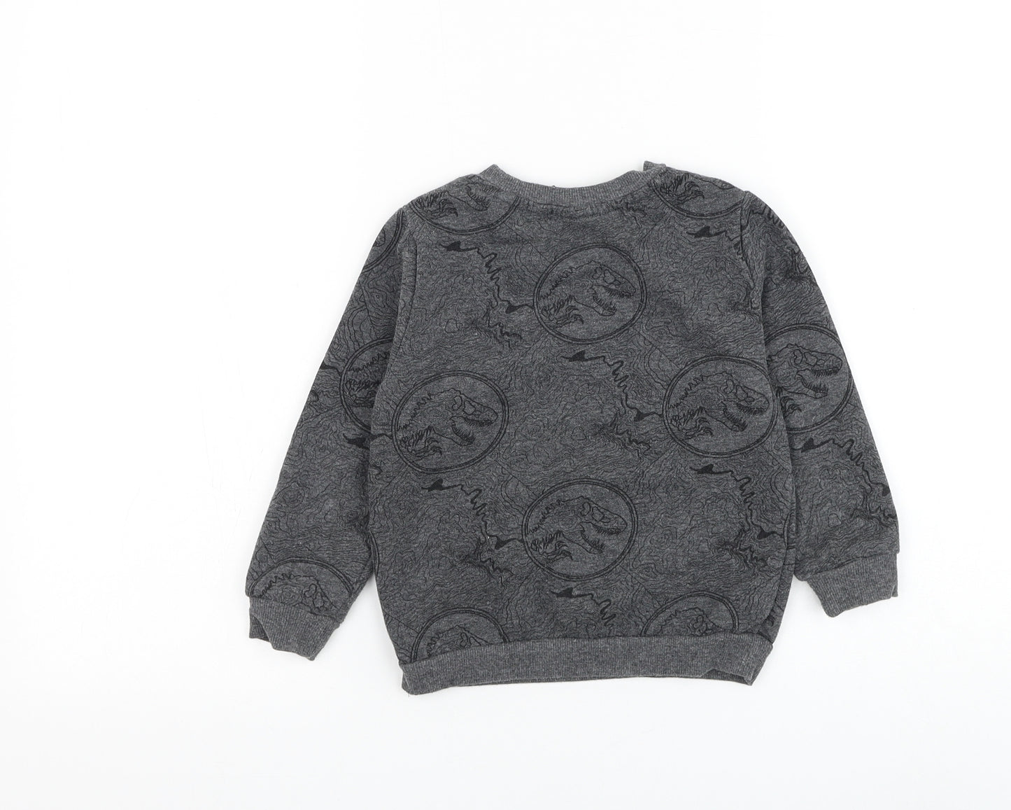 Primark Boys Grey Geometric Cotton Pullover Sweatshirt Size 3-4 Years Pullover - Jurassic World