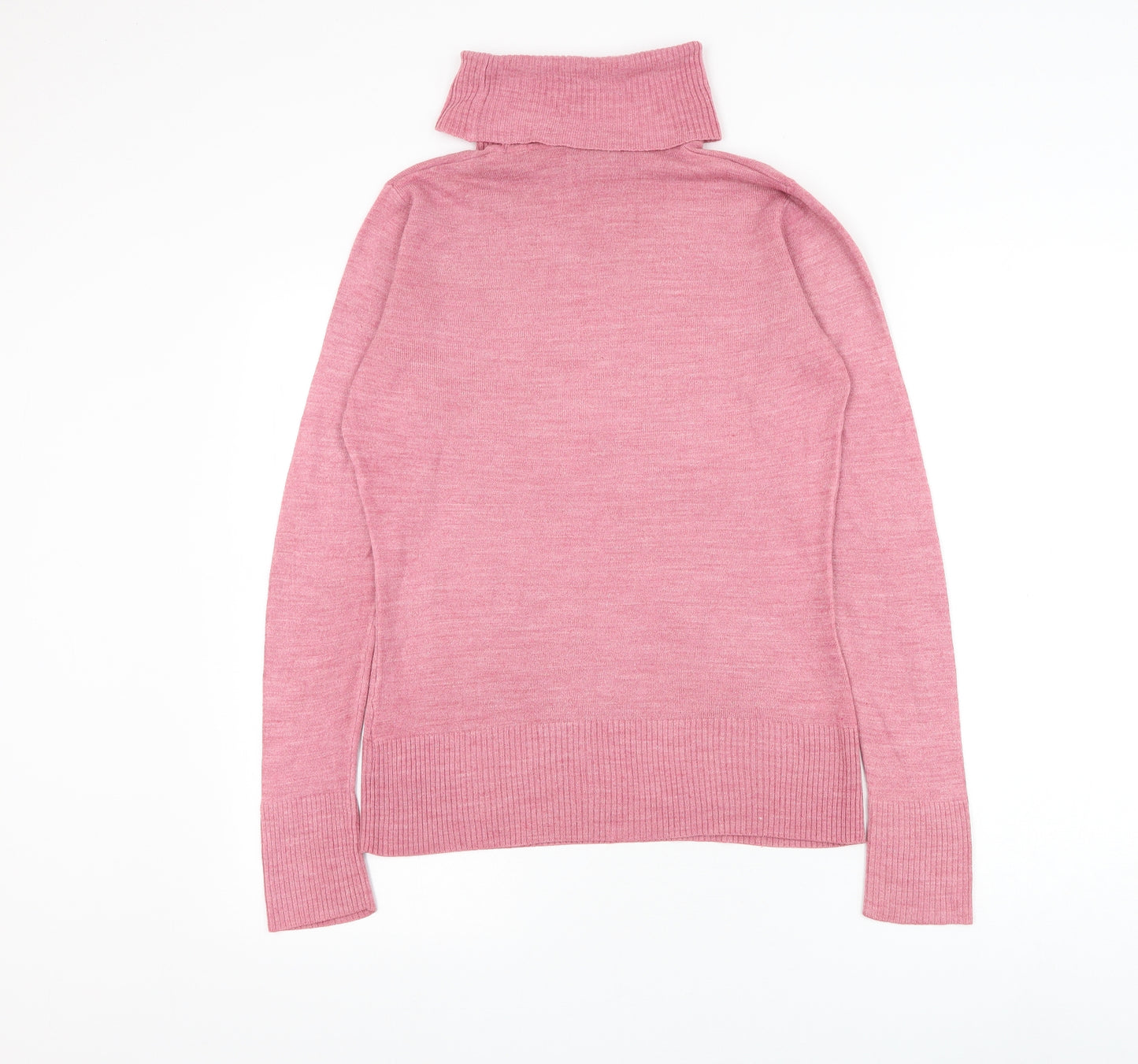 NEXT Womens Pink Roll Neck Polyester Pullover Jumper Size 8