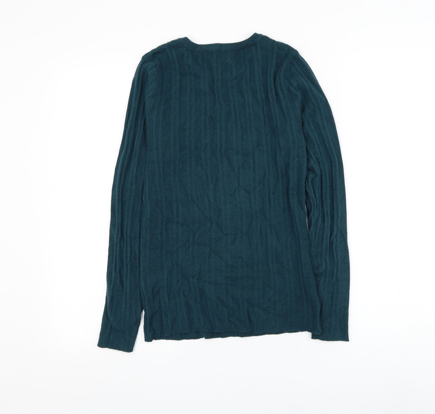 Primark Womens Green Round Neck Viscose Pullover Jumper Size 14