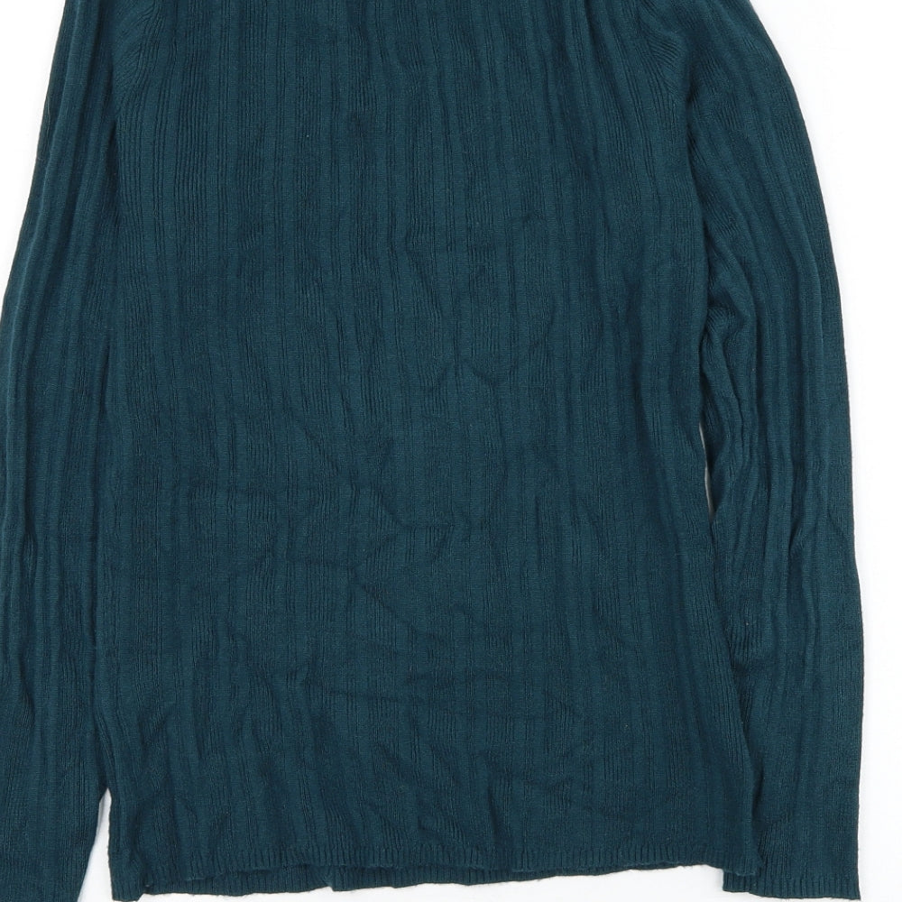 Primark Womens Green Round Neck Viscose Pullover Jumper Size 14
