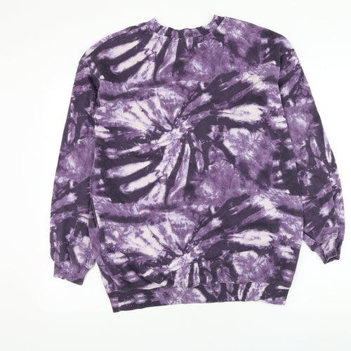 H&M Girls Purple Geometric Cotton Pullover Sweatshirt Size 12-13 Years Pullover - Dua Lipa