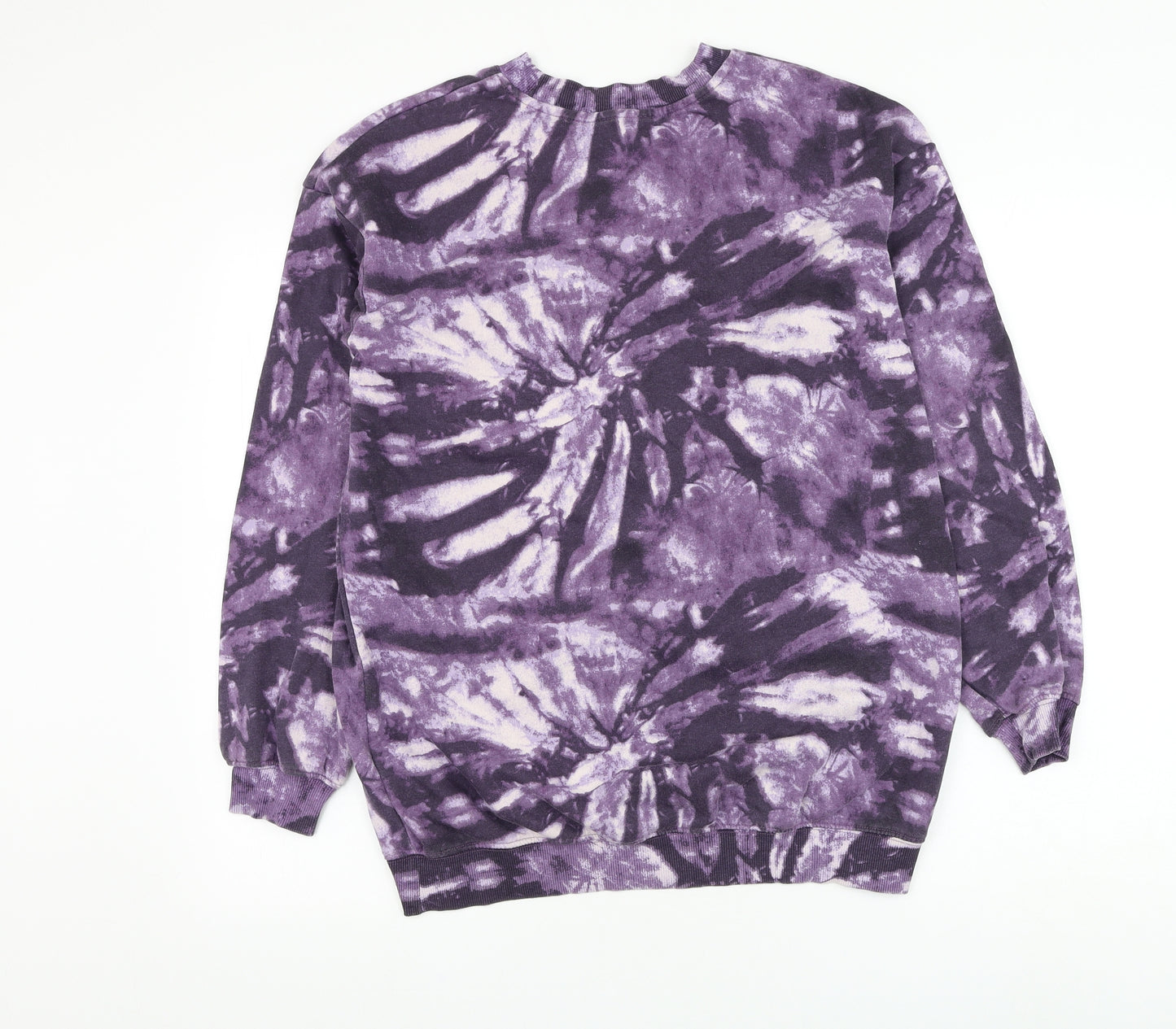 H&M Girls Purple Geometric Cotton Pullover Sweatshirt Size 12-13 Years Pullover - Dua Lipa