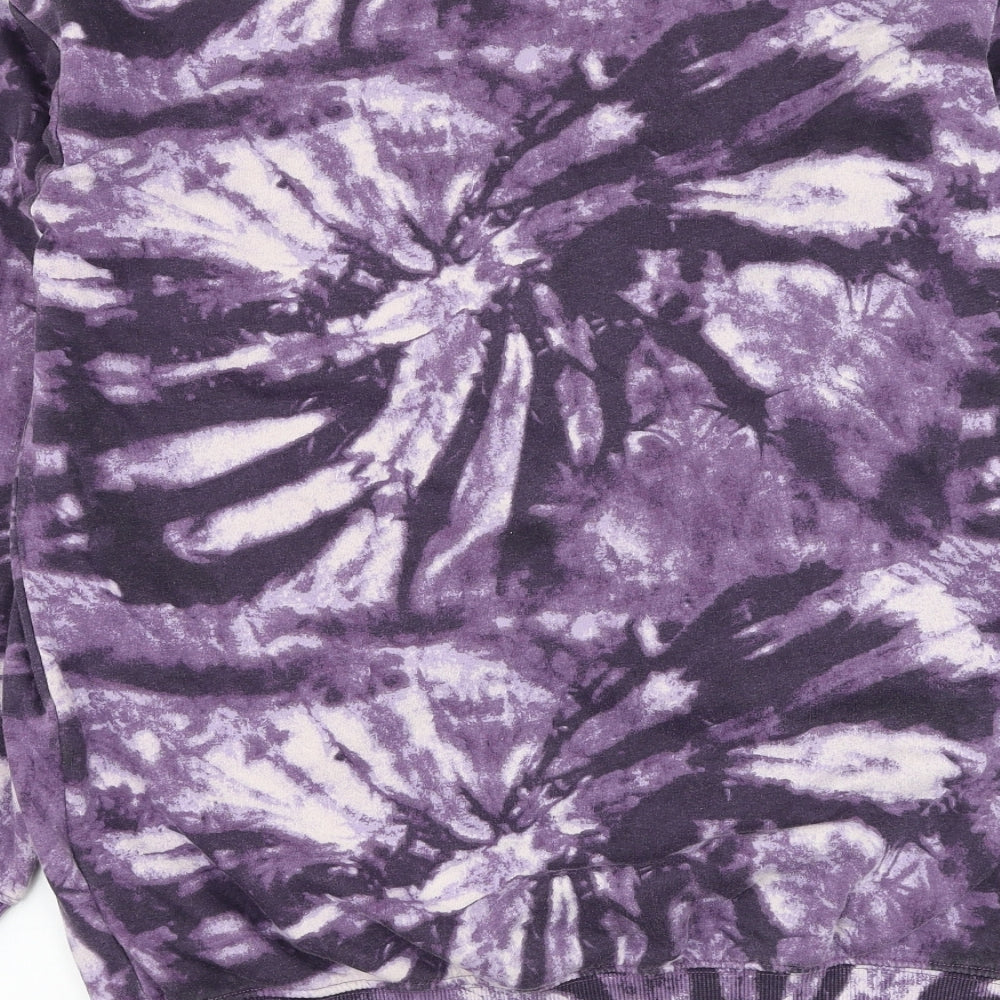 H&M Girls Purple Geometric Cotton Pullover Sweatshirt Size 12-13 Years Pullover - Dua Lipa