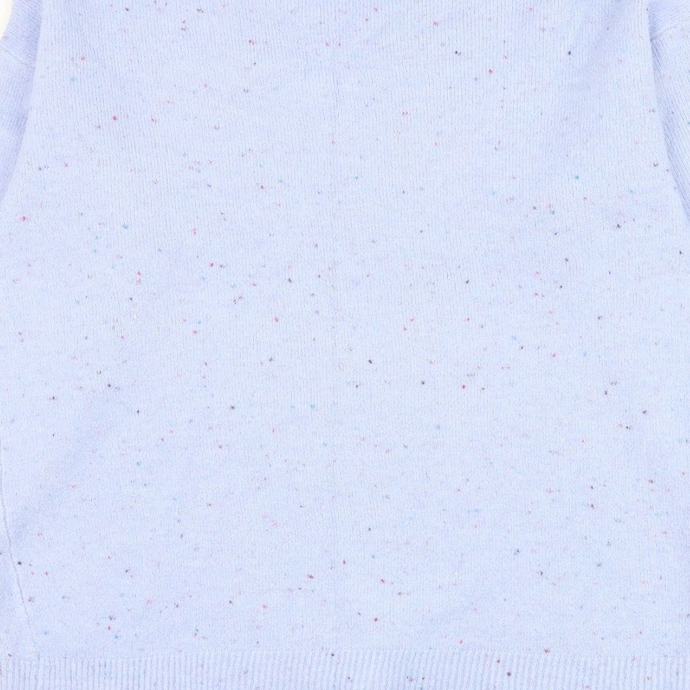 Nutmeg Womens Blue Round Neck Acrylic Pullover Jumper Size 14