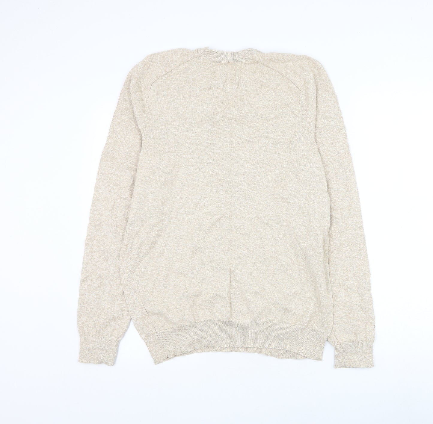 Primark Mens Beige Round Neck Cotton Pullover Jumper Size L