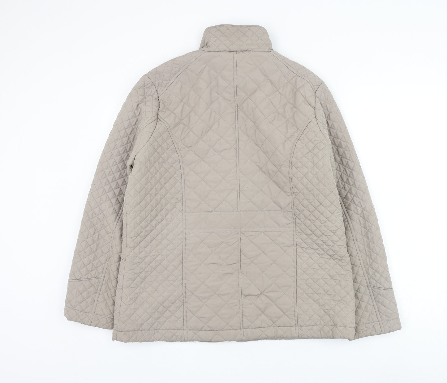 Dales Womens Grey Quilted Coat Size 14 Zip