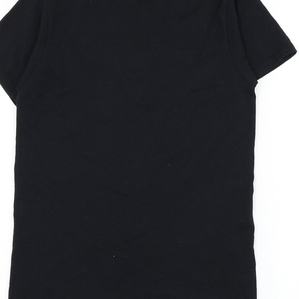 Yazbek Mens Black Cotton T-Shirt Size S Round Neck - Las Vegas