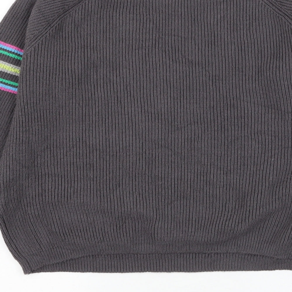 Pull&Bear Womens Grey Round Neck Viscose Pullover Jumper Size M