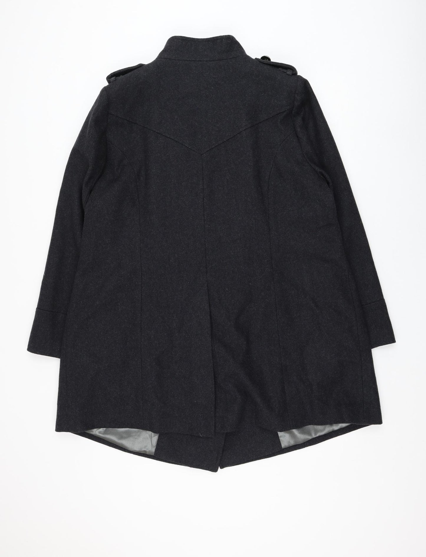 Ann Harvey Womens Grey Military Jacket Coat Size 20 Button