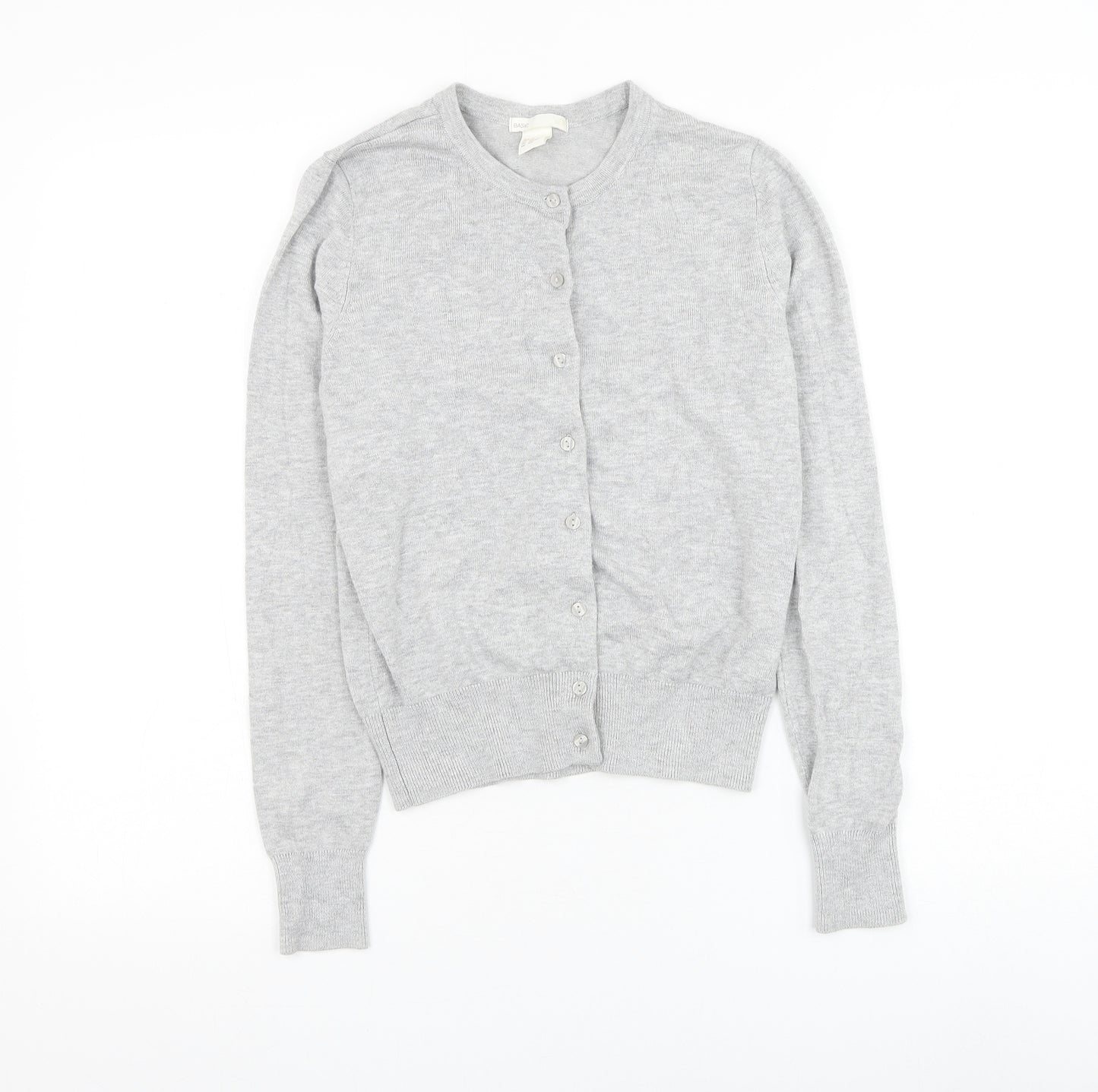 H&M Womens Grey Round Neck Viscose Cardigan Jumper Size XS